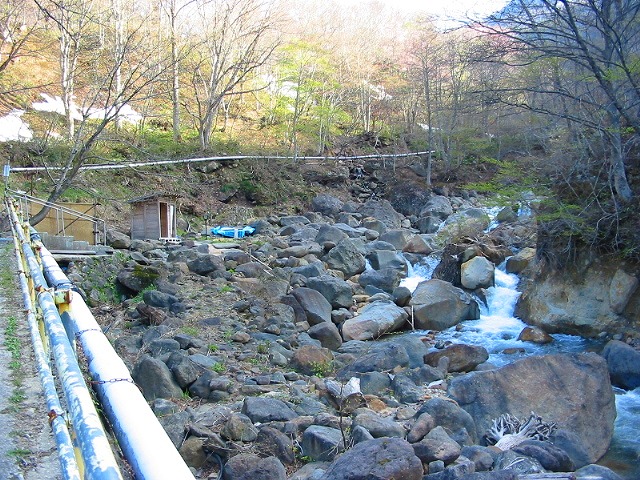 滑川温泉 福島屋の混浴露天風呂の周辺の景色